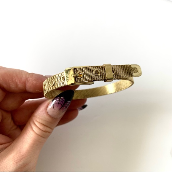 Gold tone belt bracelet 6-8" - Picture 1 of 5